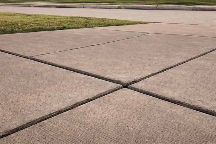 Driveway panel after Flatworks polyurethane foam leveling