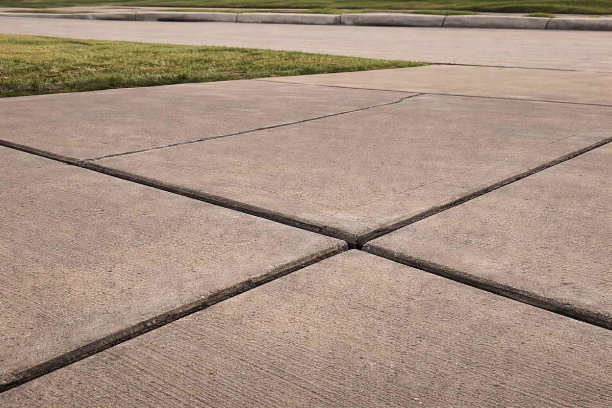 Driveway panel after Flatworks polyurethane foam leveling