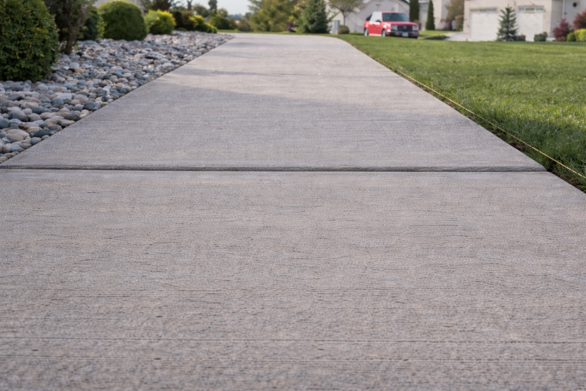 Sidewalk after Flatworks polyurethane foam leveling